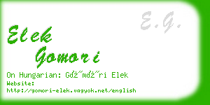 elek gomori business card